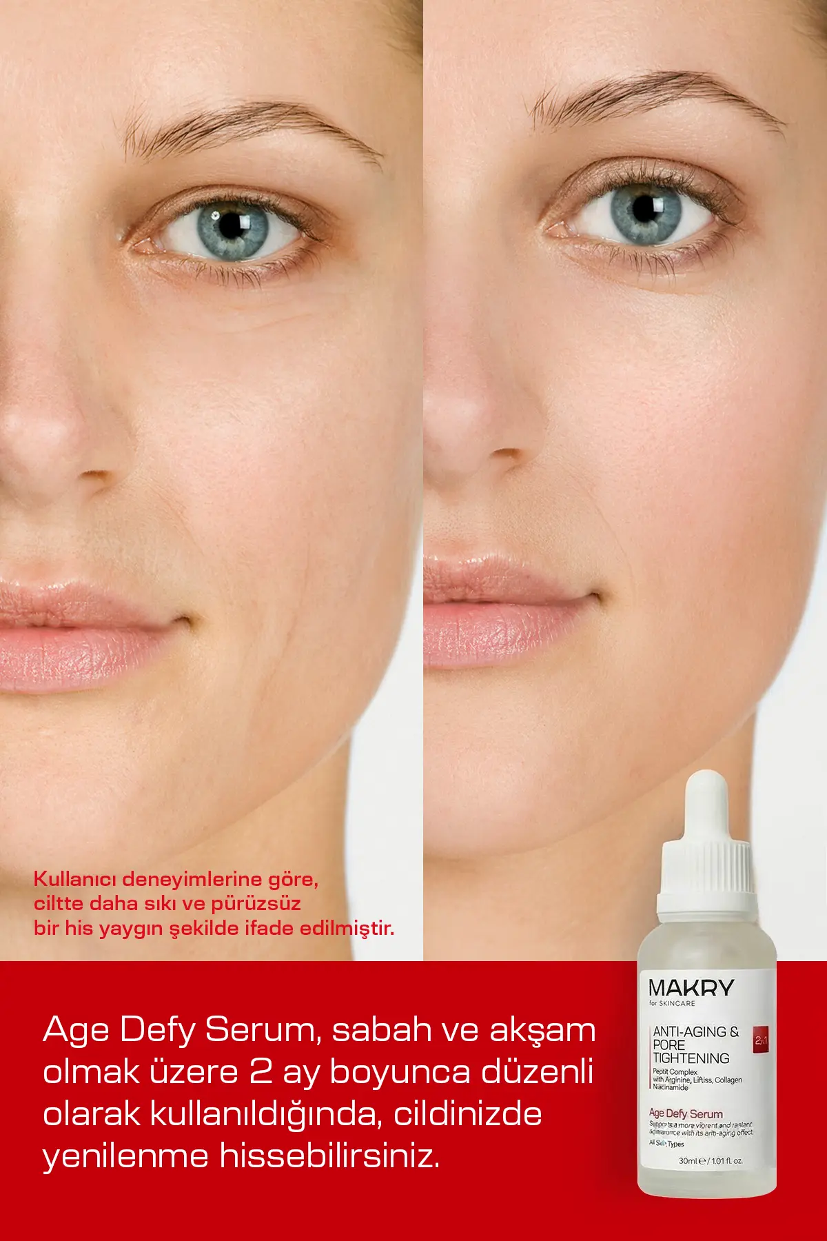 Yaşlanma Karşıtı ve Gözenek Sıkılaştırıcı Peptit Serum 2IN1 – Age Defy 30 ml