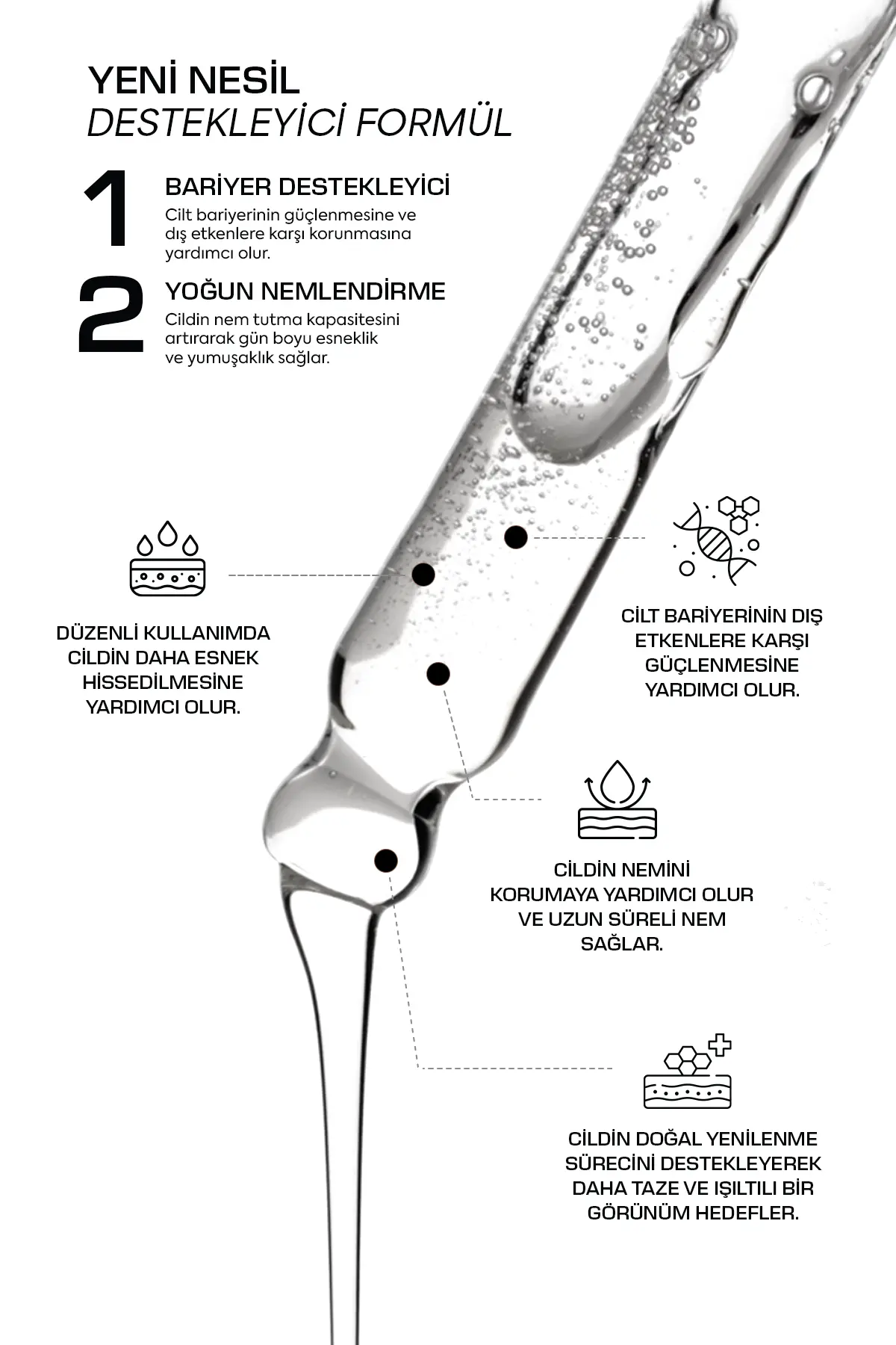 Cilt Bariyeri Güçlendirici ve Yoğun Nemlendirici Serum 2IN1 – Hydra Bloom 30 ml