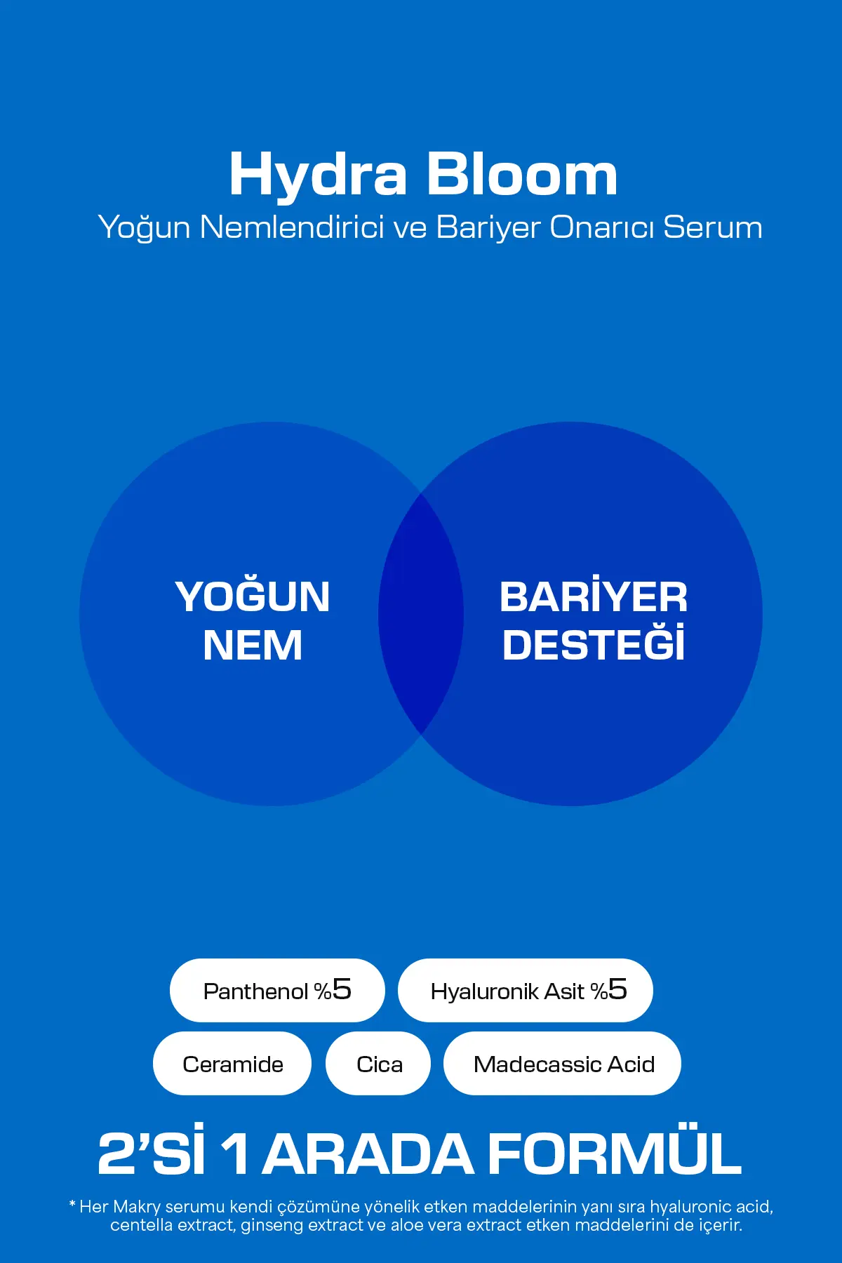 Cilt Bariyeri Güçlendirici ve Yoğun Nemlendirici Serum 2IN1 – Hydra Bloom 30 ml