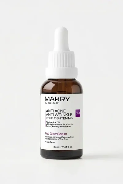 Retinol, Akne ve Kırışıklık Karşıtı Gözenek Bakım Serumu 3IN1 – Reti Glow 30 ml